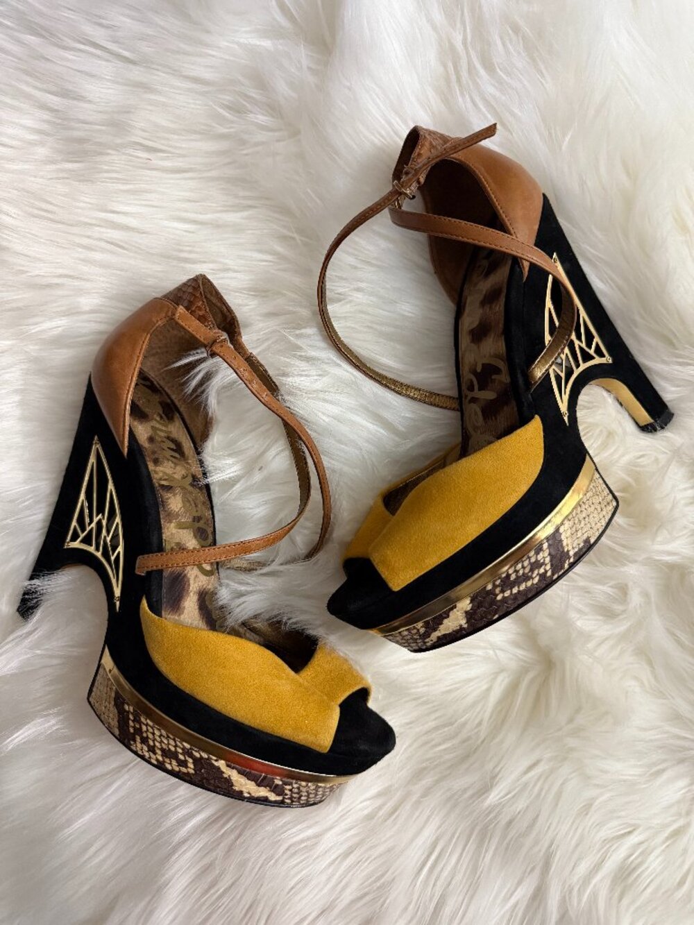 Vintage Sam Edelman Tegan Architectural Platform Heels Size 10